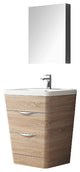 Milano 26" White Oak Modern Bathroom Vanity With Medicine Cabine, FFT1040CH