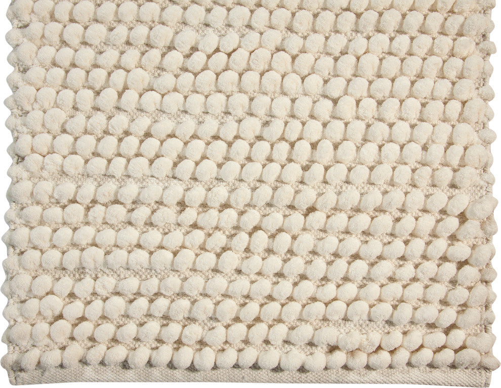 Bath Rug Cotton and Microfiber Hand Loom, 36"x24", Ivory, GSF 200, Bubbles