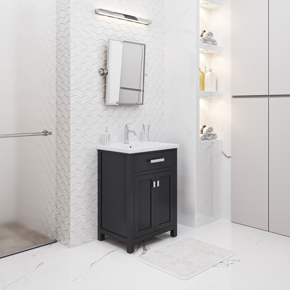 Water Creation Myra 24" Single Vanity, Double Door, Without Faucet, Espresso