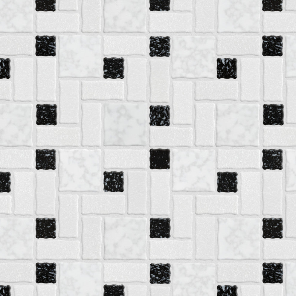 Academy White and Black Porcelain Floor and Wall Tile