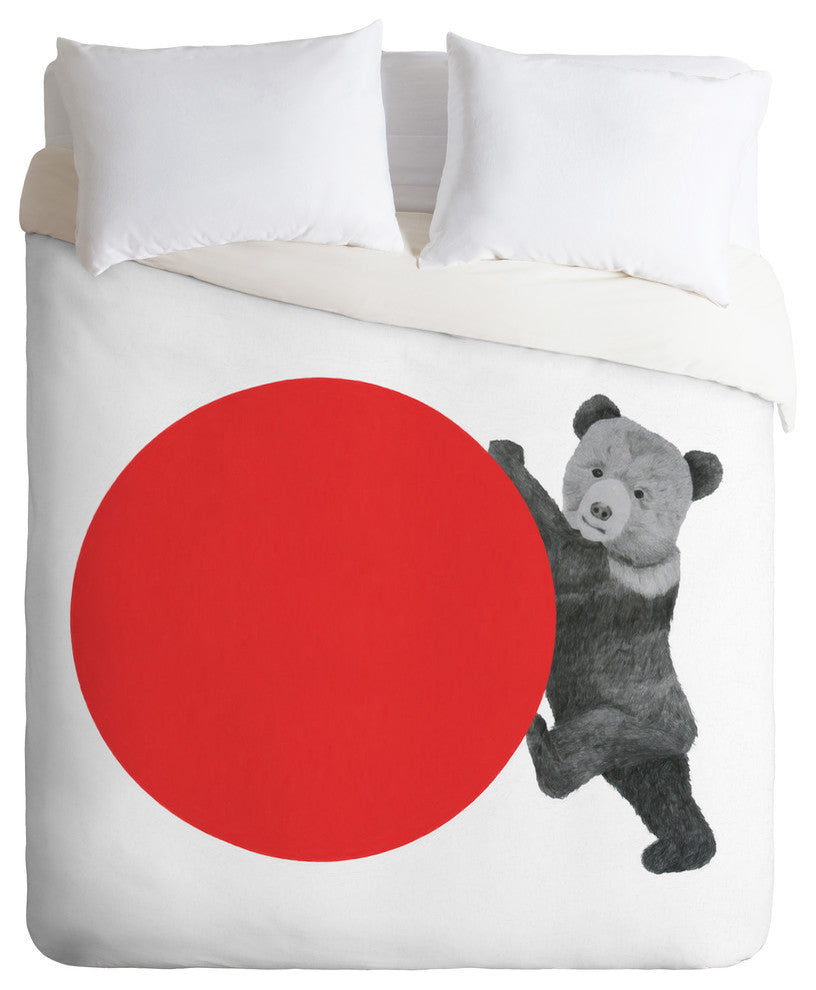 Deny Designs Morgan Kendall Red Bear Duvet Cover - Lightweight