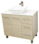Windbay 48" Free Standing Vanity, Tan, White Stone Flat Countertop