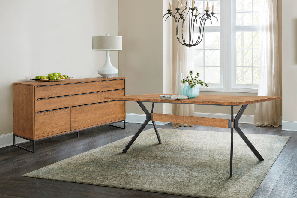 Nevada Rustic 2-Piece set With Dining Table and Sideboard, Balsamico