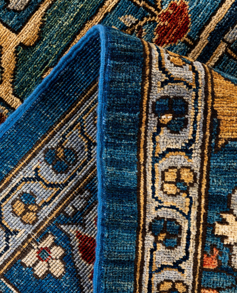 Serapi One-of-a-Kind Hand-Knotted Area Rug Light Blue, 9'0" x 11'9"