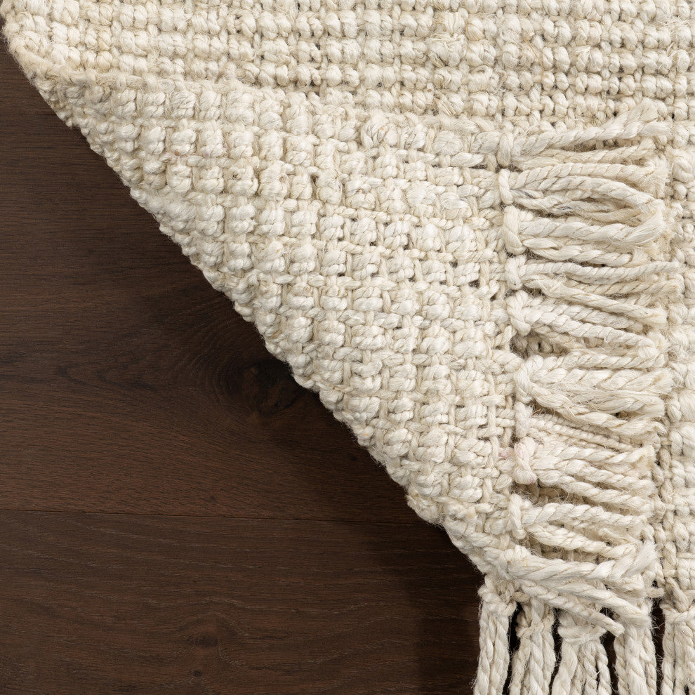 Nuloom Hand Woven Maui Chunky Loop Rug, Off White 2'6"x10'runner