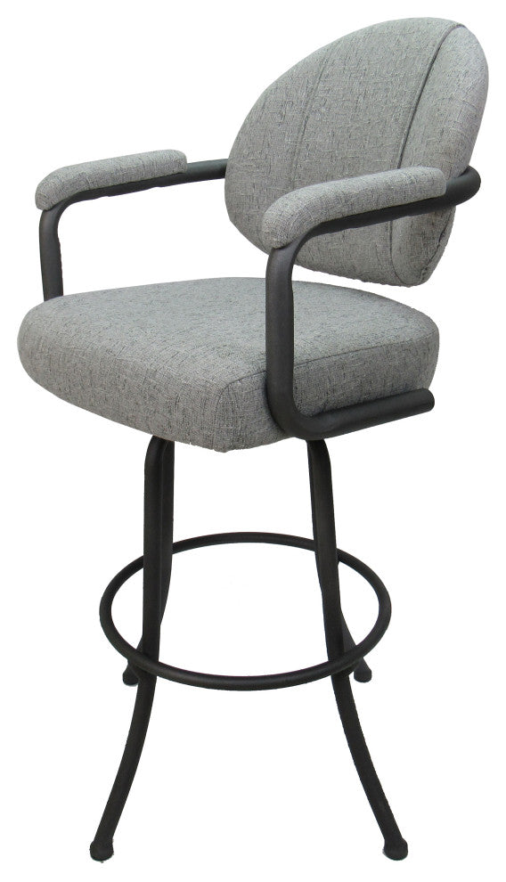 Swivel Counter 26", 30" or Extra Tall 34" Metal Bar Stool M-70, Hemsath Slate - Gray, 26"