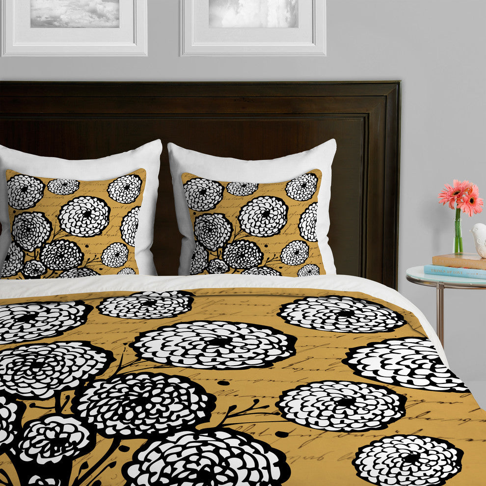 Deny Designs Julia Da Rocha Flowery Letter Duvet Cover-Lightweight