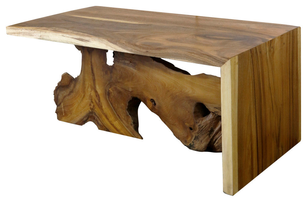 Natural Sugar Wood Teak Root Coffee Table Rectangular