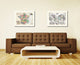 Midlevel France Crusades Old Map Print On Canvas With Picture Frame 28" X 37"