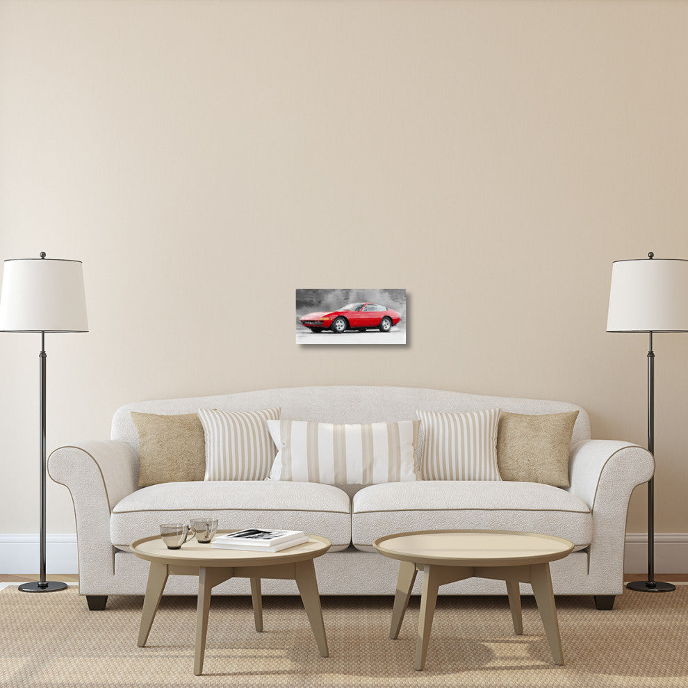 "1968 Ferrari 365 GTB4 Daytona Watercolor" Fine Art Print