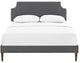 Modway Laura Queen Fabric Platform Bed With Squared Tapered Legs, Gray