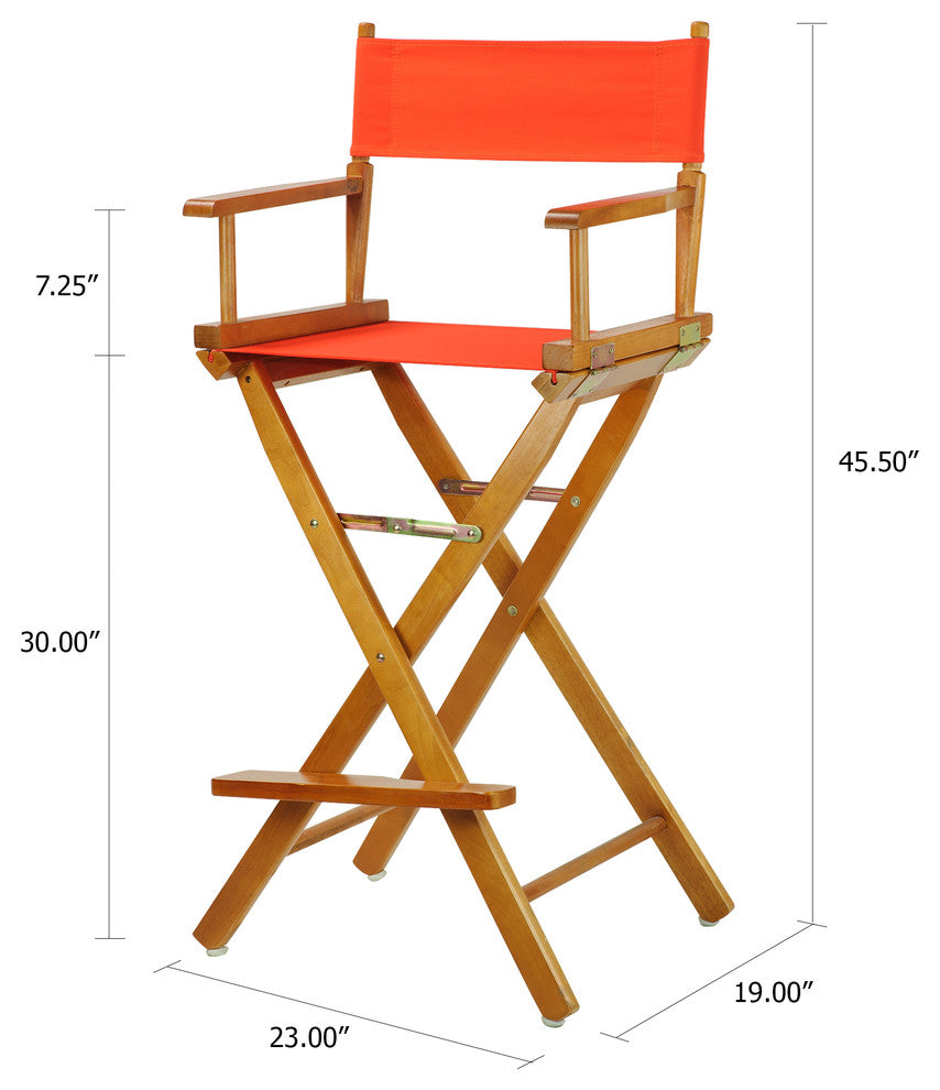 030" Director's Chair Honey Oak Frame-Orange Canvas