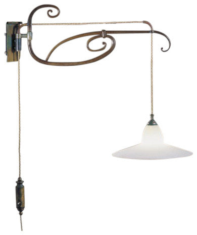 Country Line 1820 Wall Sconce, Satin White and Brick Red, Graphite and Silver