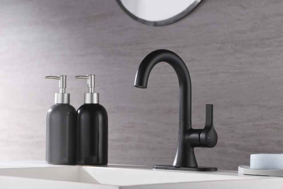 Ultra Faucets UF3800X Single Handle Bathroom Faucet, Matte Black