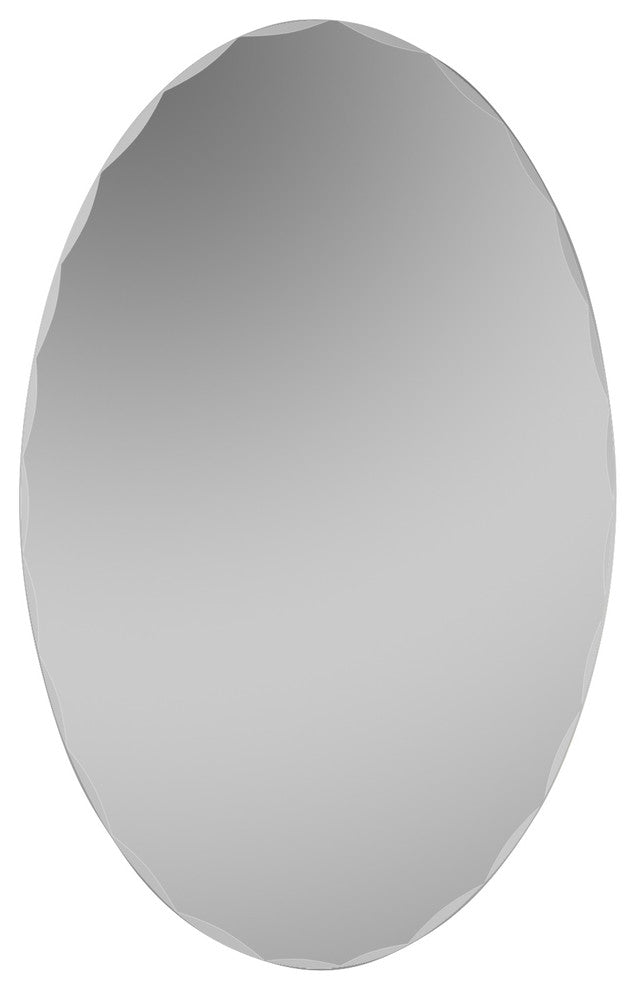 Decor Wonderland Frameless Oval Scallop Beveled Mirror