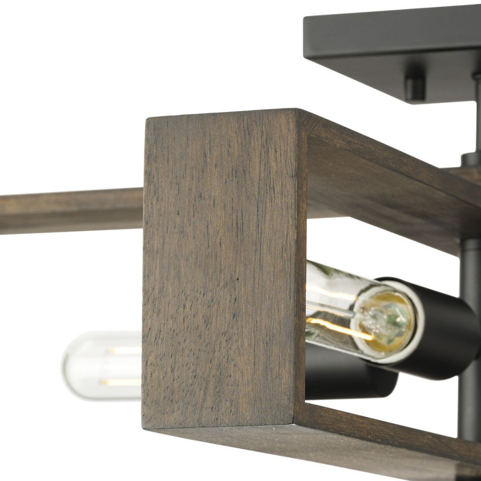 Boundary Collection 24" 4-Lt Semi-Flush Mount Light, Matte Black