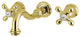 KS3022AX Two-Handle Wall Mount Tub Faucet, Polished Brass