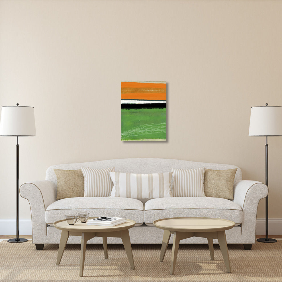 "Orange And Green Abstract 1" Fine Art Print