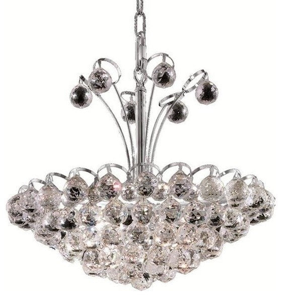 Elegant Godiva Dining Room Light, Chrome Finish With Royal Cut Crystal