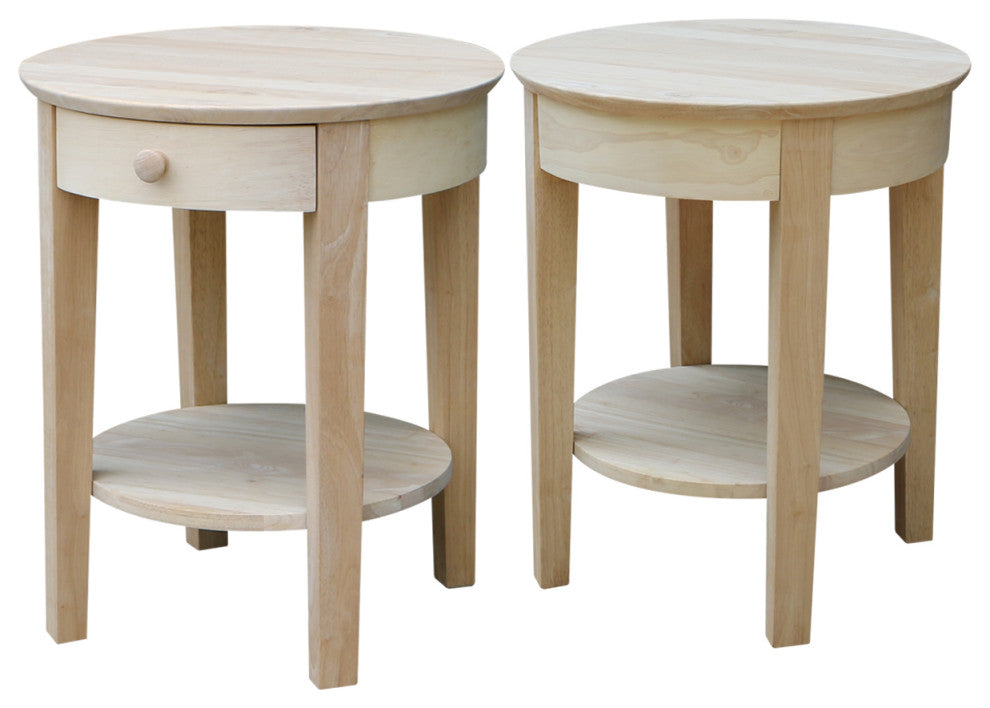 International Concepts Solid Wood Philips End Table, Unfinished