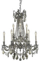 Elegant Rosalia Dining Room Light, Pewter Finish With Royal Cut Crystal