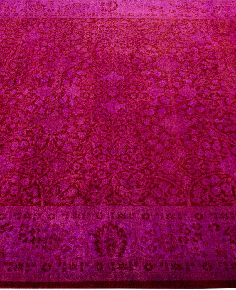 Overdyed One-of-a-Kind Hand-Knotted Area Rug Red, 5' 1" x 8' 1"
