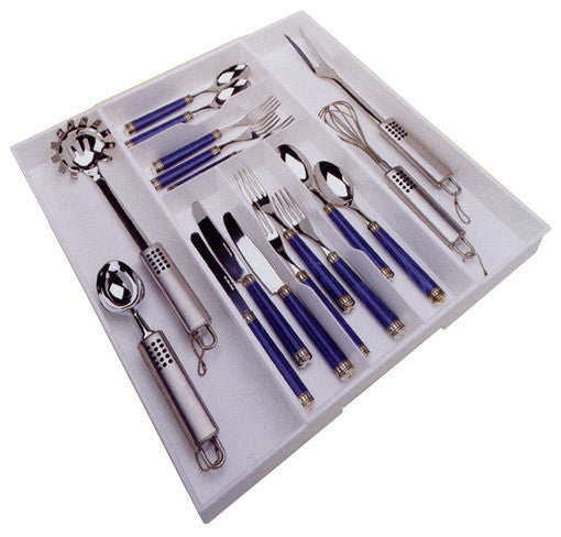 Neat Things Expand-A-Drawer Cutlery Tray, 18", White