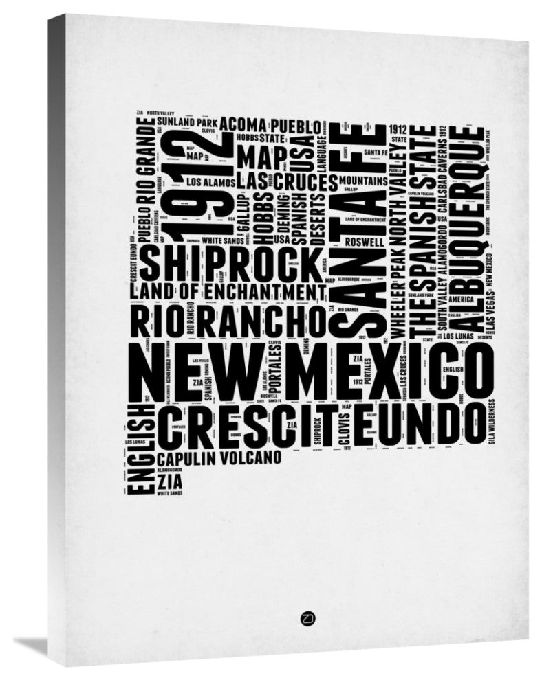 "New Mexico Word Cloud 2" Fine Art Print