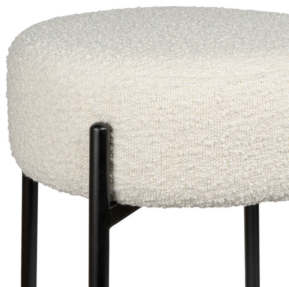Paola Modern Minimalist Round Backless Metal Cushioned Bar Stool