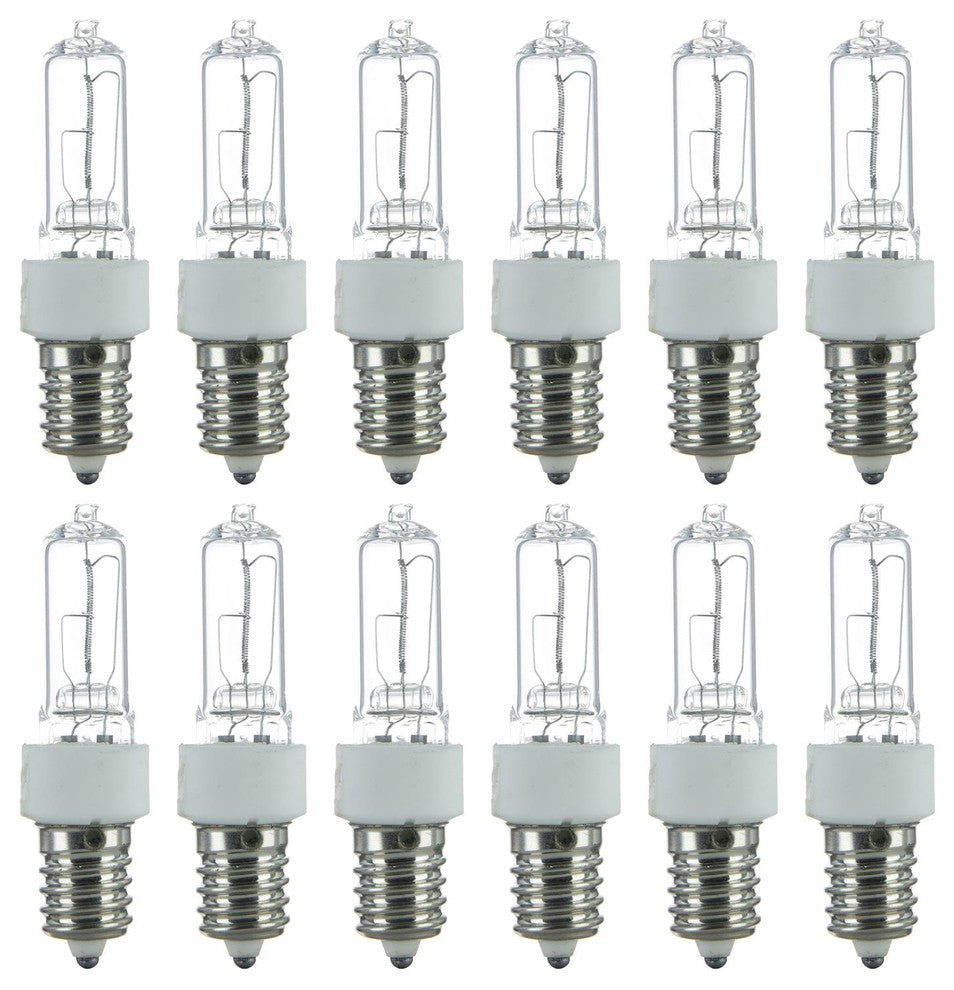 12 Pack Sunlite Halogen 75 Watt Single Ended T4 European Base Clear Light Bulb