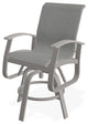 Belle Isle Sling Balcony Height Outdoor Swivel Chair, Alloy/Warm Gray
