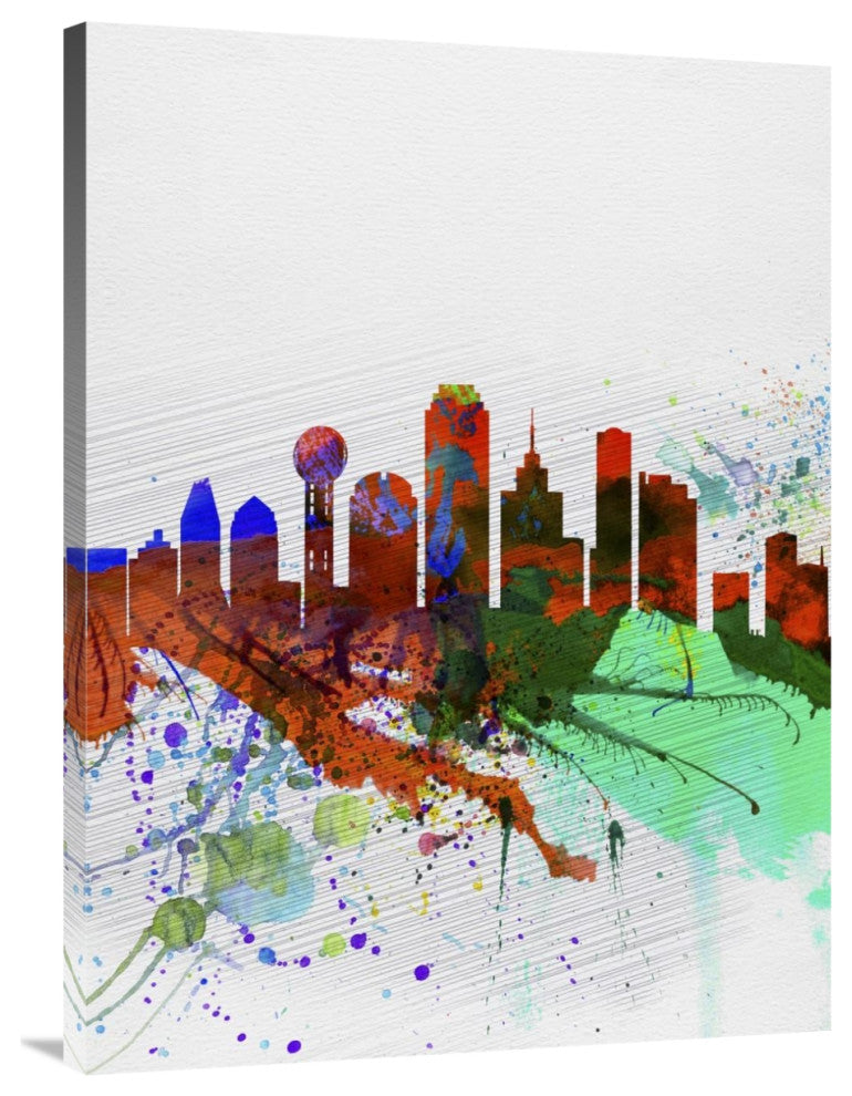 "Dallas Watercolor Skyline" Fine Art Print