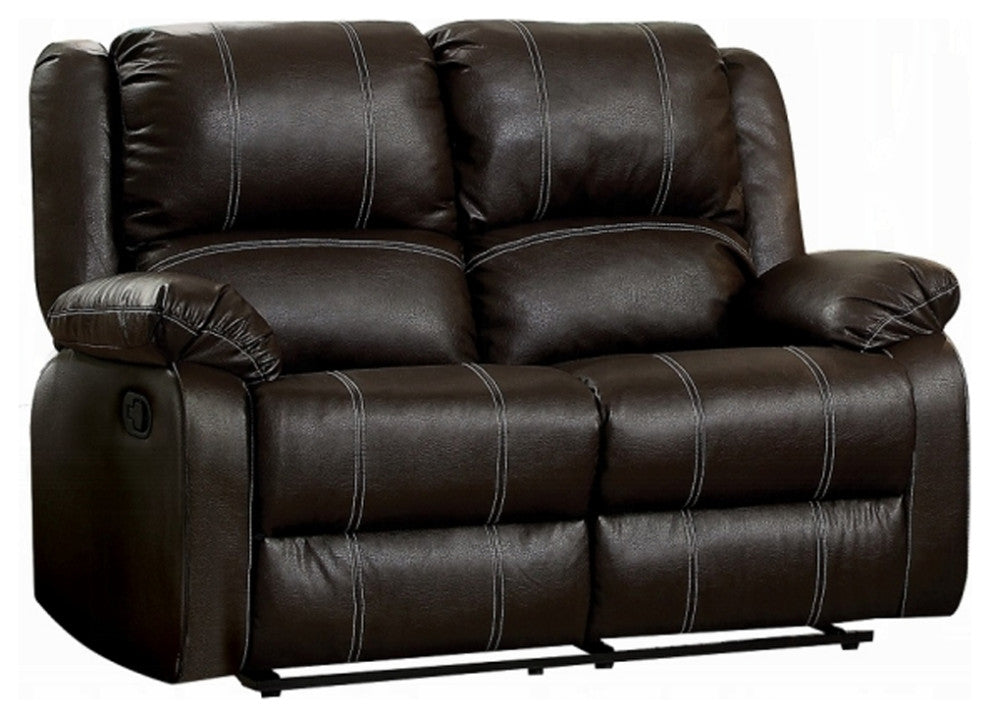 ACME Zuriel Motion Loveseat, Brown Synthetic Leather