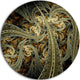Metallic Fabric Pattern, Digital Art Round Metal Wall Art, 36"