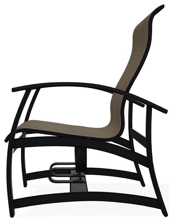 Belle Isle Sling Outdoor Hidden Motion Lounge Chair, Kora/Black