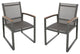Aubrey Outdoor Aluminum Dining Chairs with Faux Wood Accents, Gray, Set of 2