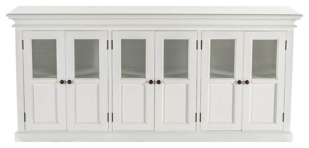 Classic White Halifax Buffet with 6 Glass Doors