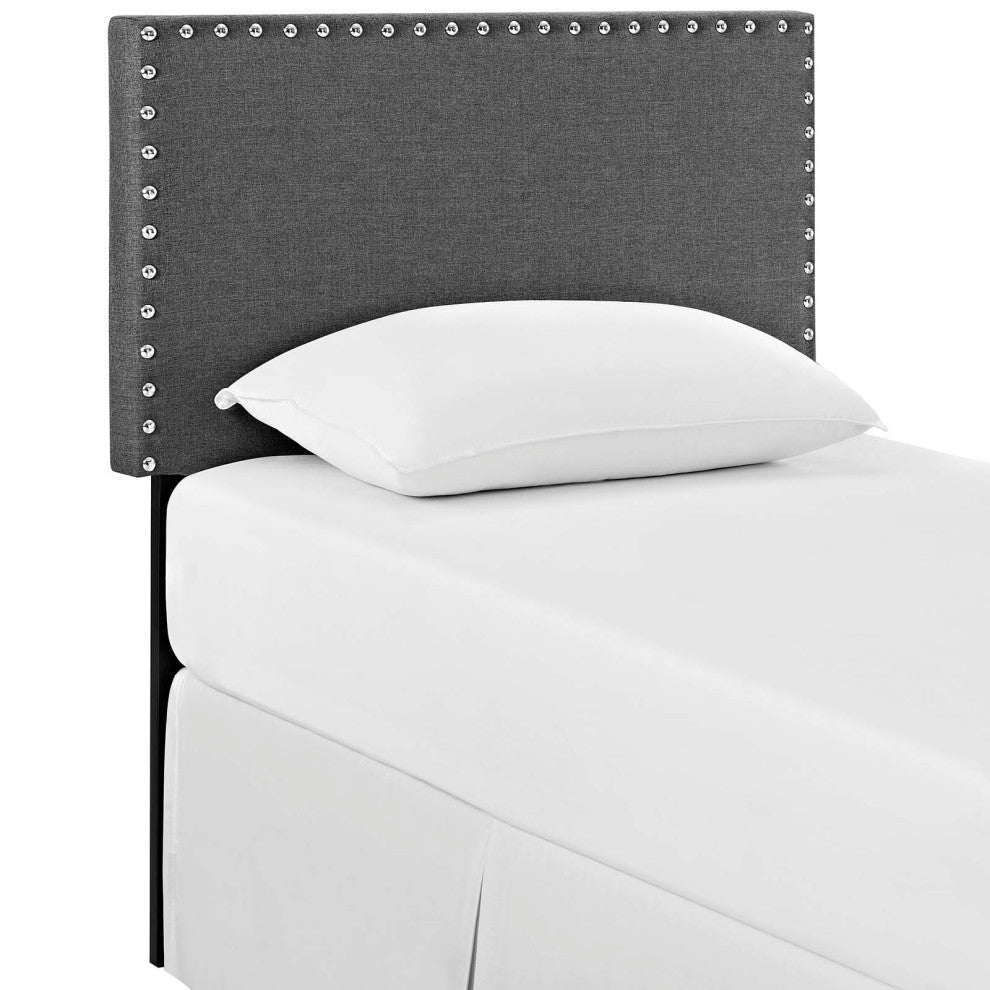 Phoebe Twin Fabric Headboard, Gray