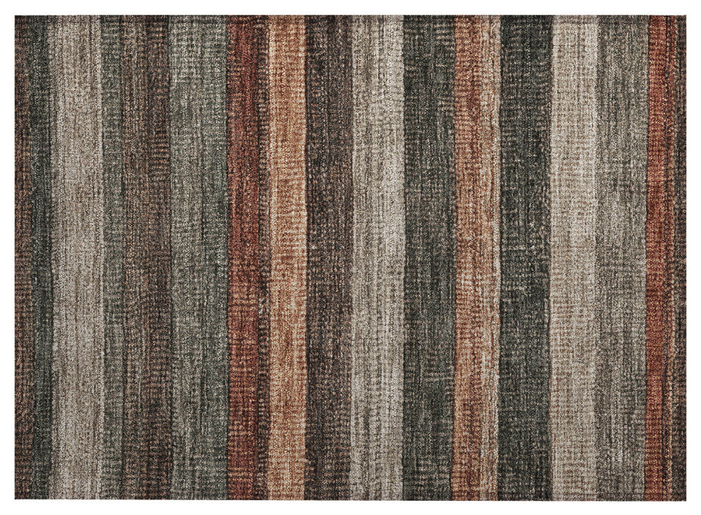 Machine Washable Indoor/Outdoor Chantille ACN1865 Orange 1'8" x 2'6" Rug