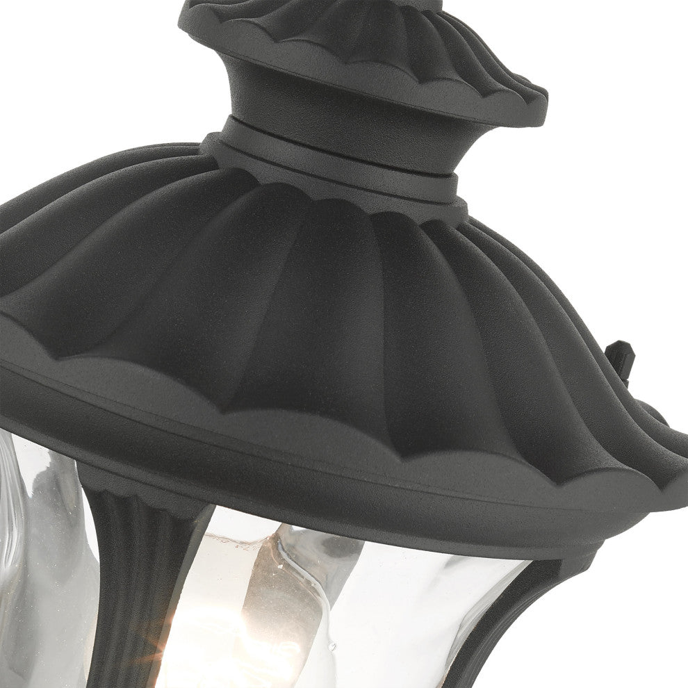 Textured Black Traditional, Victorian, Sculptural, Outdoor Pendant Lantern