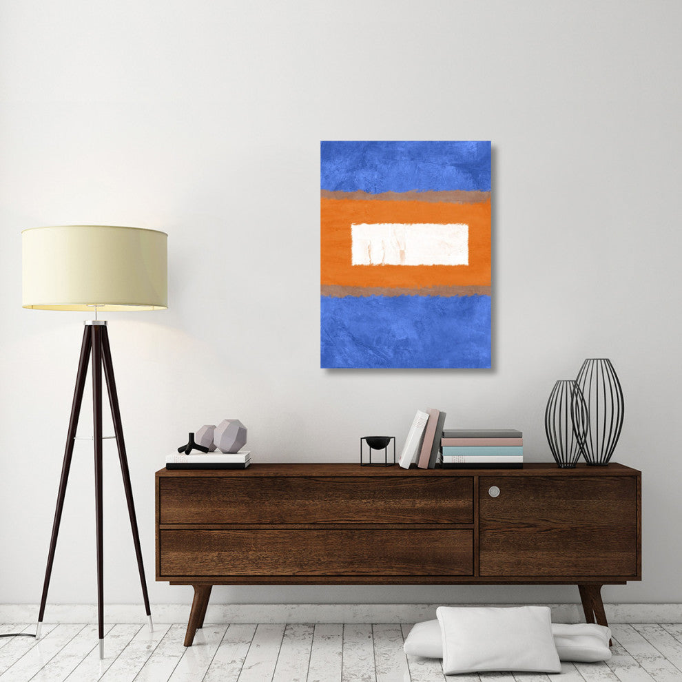 "Blue And Orange Abstract Theme 1" Fine Art Print