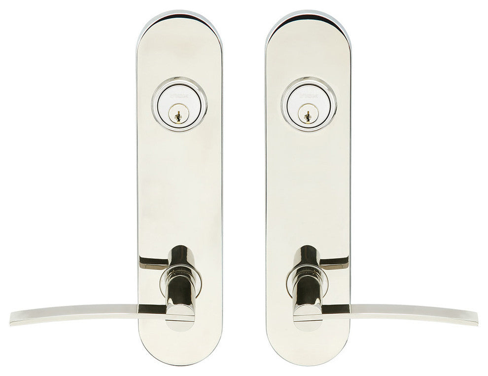 Horizon Lever, Tubular Entry, Double Cylinder, Polished Stainless Steel