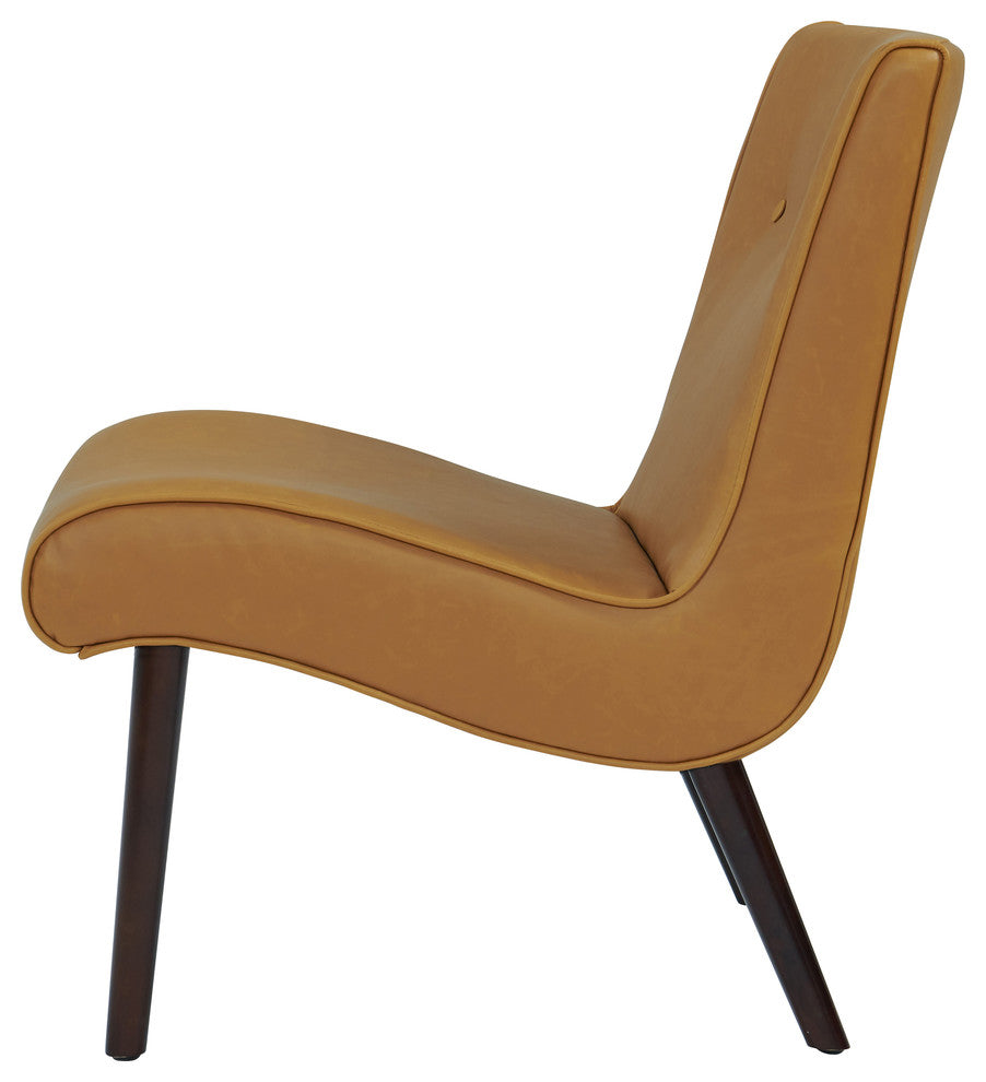 Alexis Accent Chair, Vintage Caramel, Faux Leather