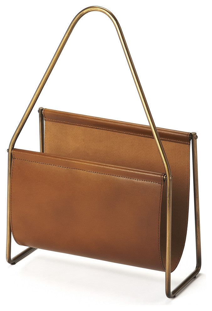 Rupert Leather Magazine Basket