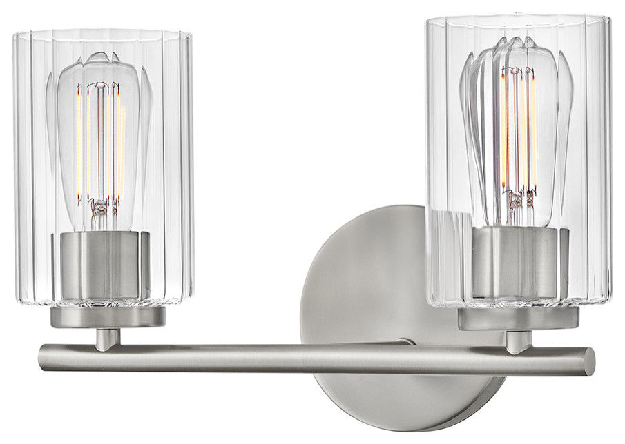 Lark Leta Small Two Light Vanity, Brushed Nickel