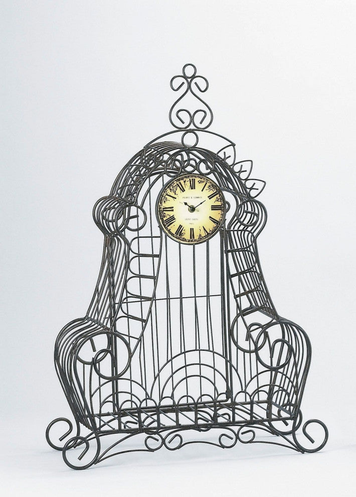 Analog Metal Quartz Clock, Dark Red