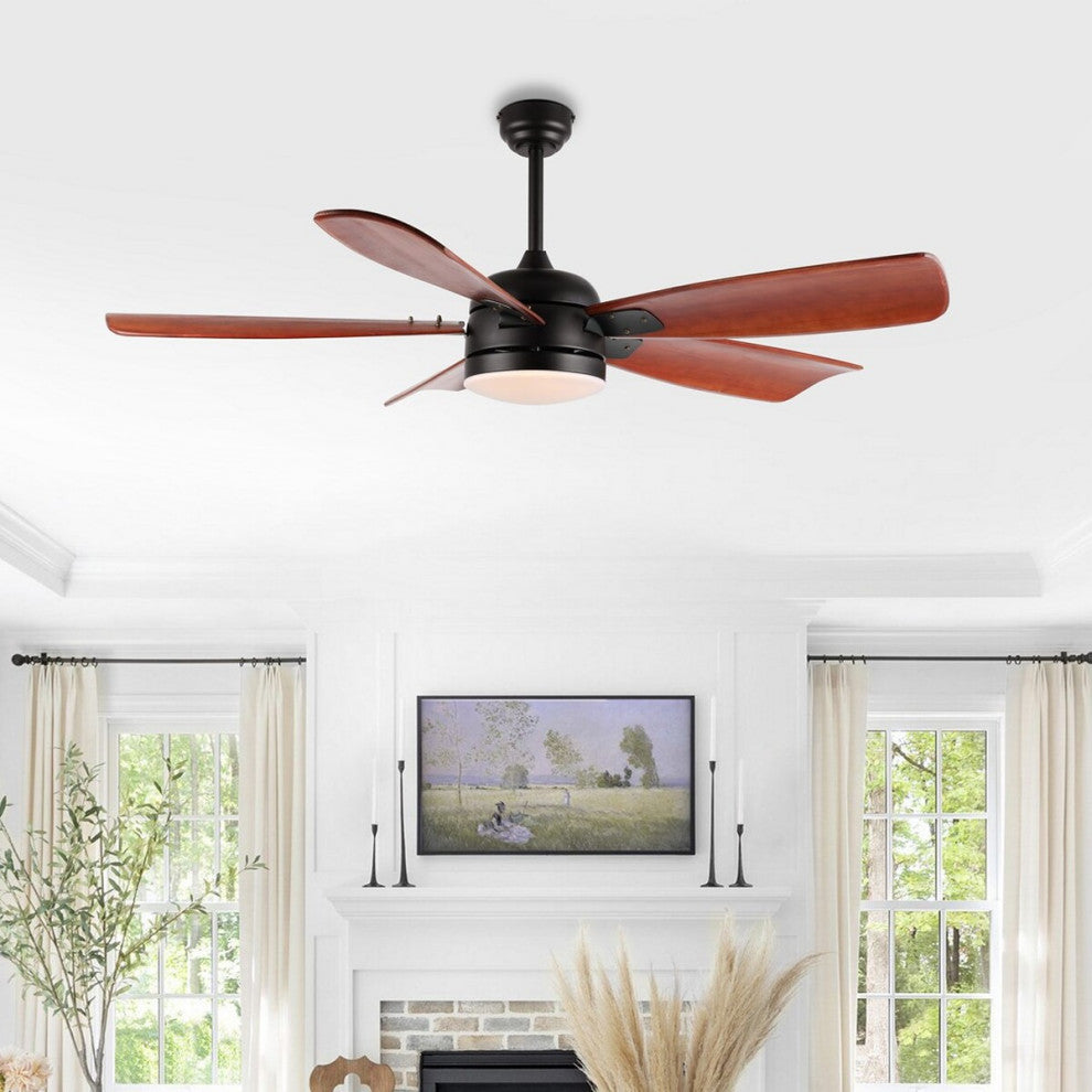 Safavieh DuRounden Led Lt 57" Ceiling Fan, Black
