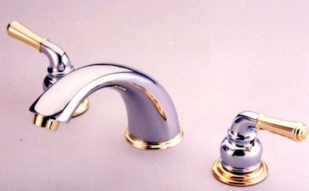 Kingston Widespread Bathroom Faucet w/Retail Pop-Up, Chrome/Polished Brass