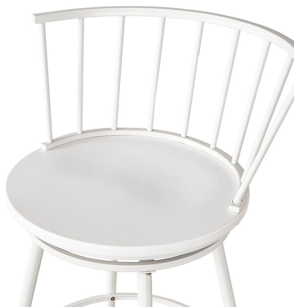 Nelia Low Windsor Swivel 24" Counter Stool, Set of 2, Black