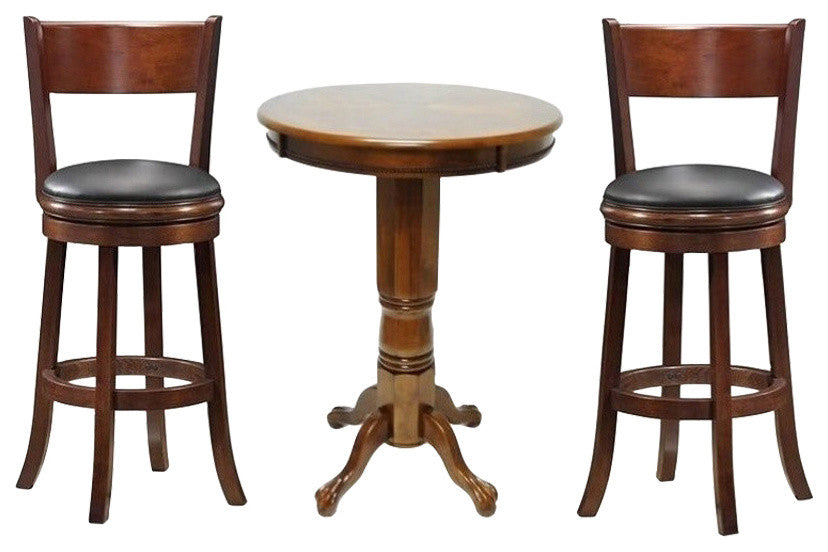 Boraam 3 Piece Pub Table Set in Walnut
